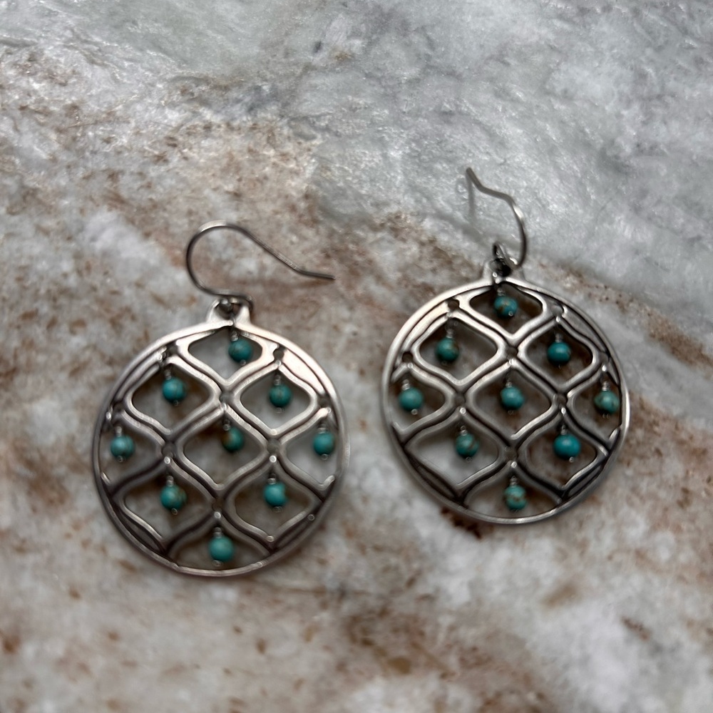 Silpada Elegant Silver and Turquoise Earrings